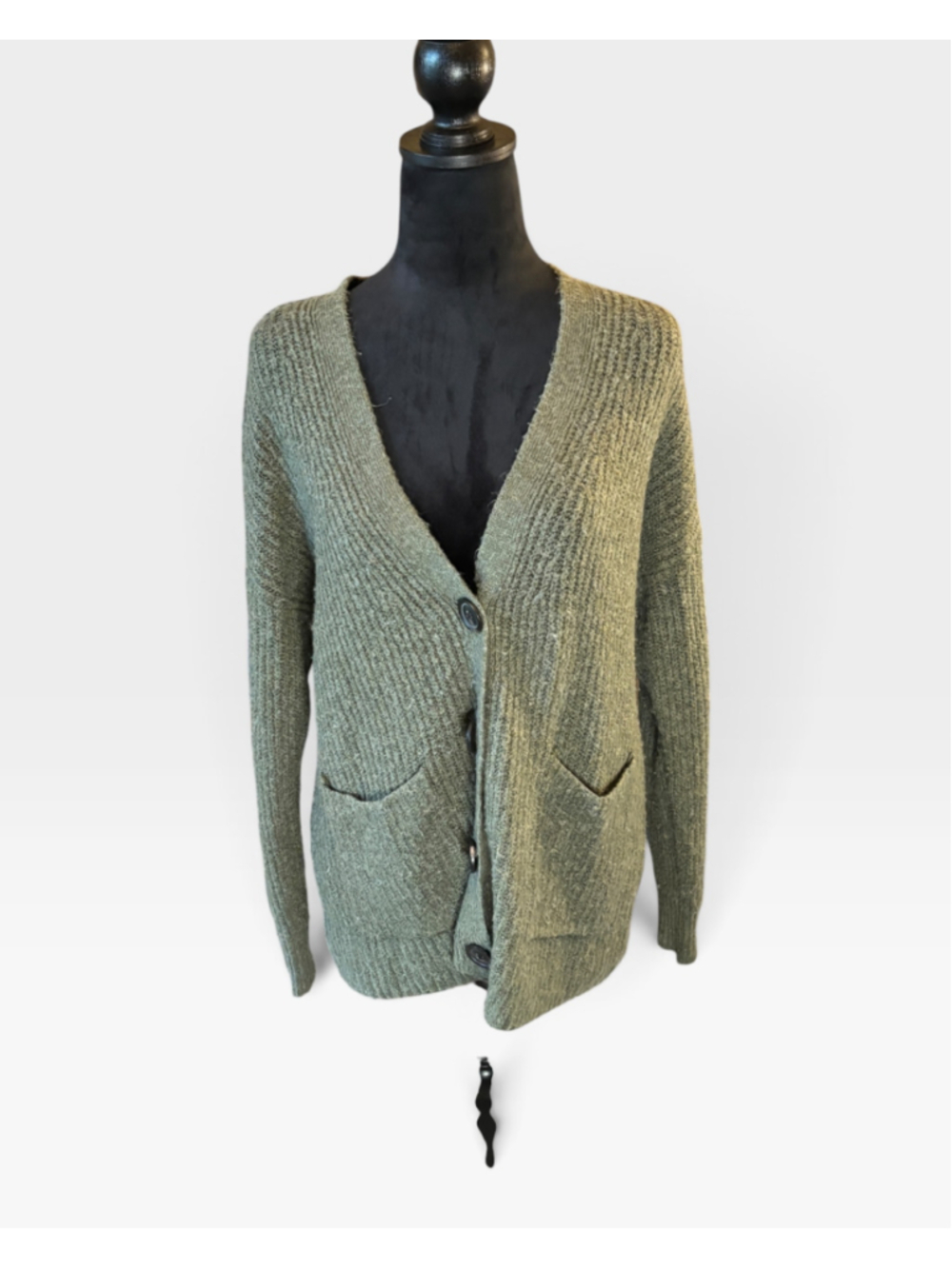 American Eagle Oversize Olive Green Cardigan Sweater - Size XS